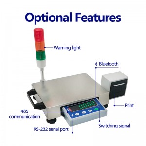 Portable table scale with printer and alarm warning