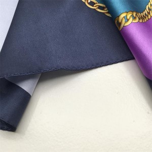 Luxury Scarf 90*90 Floral Silk Scarf 100% Twill Silk Custom Printing Scarf For Women
