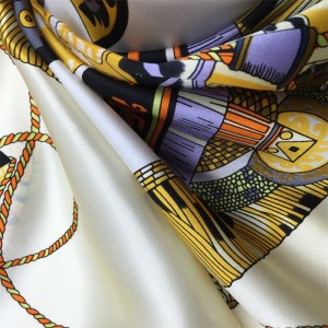 Luxury Silk Satin Scarf 110*110 Oem Design Custom Printing Logo Scarves For Women