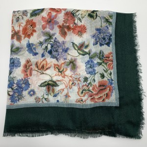 Women Square Shawl 90%Modal10%Silk Blended Fashion Winter Warm Printed Scarf
