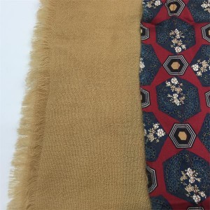 Pure Square Silk Wool Double Faced Layer Pashmina Shawls For Women Winter