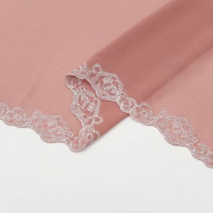 Moslin scarf polyester chiffon scarf with brooms women stole summer  lace edge head  pure color scarf for lady