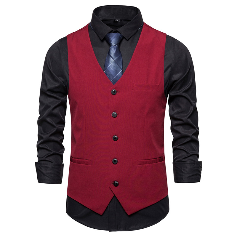 China OEM Mens Charcoal Scarf Exporters –  Men’S Solid Polyester Wedding Vest Coat  – Fuside