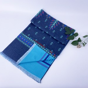 Double Layer Brushed Printing Winter Scarfs