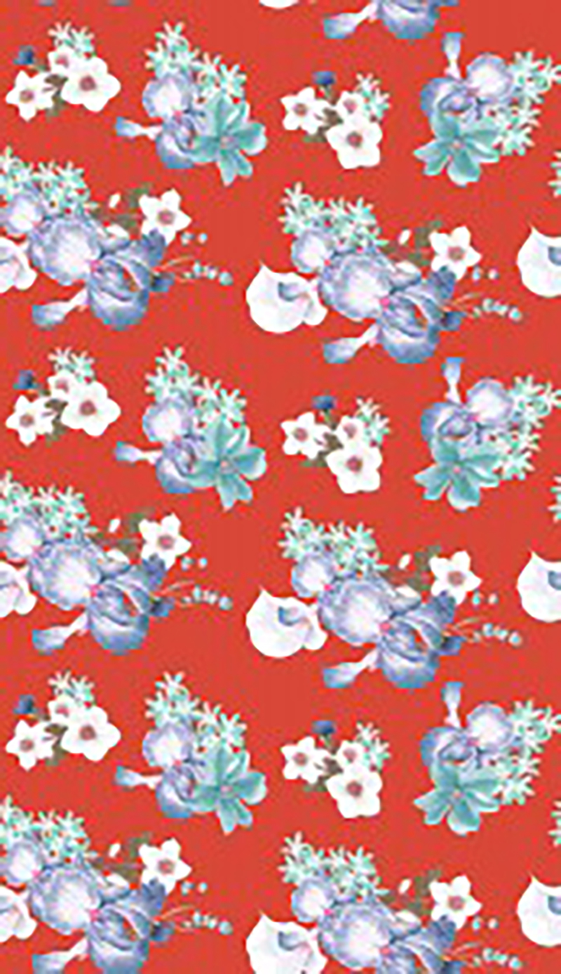 Cotton Printing Fabric with Bright Flower