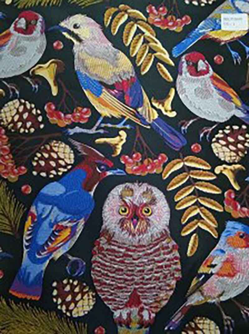 high density jarquard bird fabric