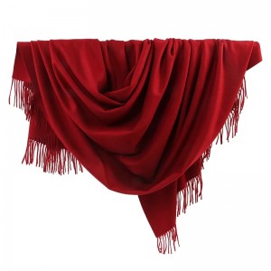 factory wholesale plain color PURE cashmere throw Blanket with tassel