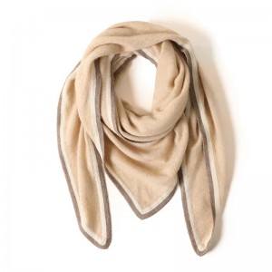 designer multi color triangle cashmere scarf custom logo fashion winter ladies plain knitted cashmere scarves shawl