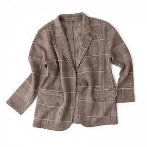 100% pure cashmere yarn dyed check design casual fit men’s suit