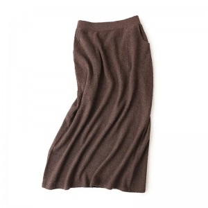 100% cashmere women skirts 2022 new style plain knitted long style ladies winter skirts dress