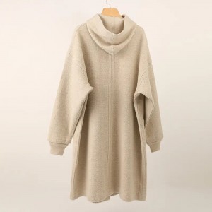 custom fashion pure cashmere women’s sweater clothing plus size knitted winter warm cashmere cardigan coat with pocket