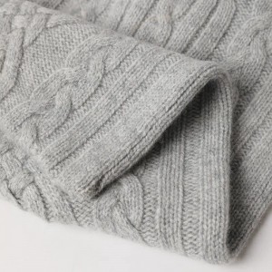 custom cable design 2021luxury winter women knitted cashmere scarf neck warm ladies cashmere loop scarves