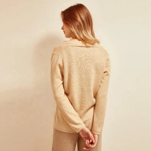 custom elegant casual ladies top sweater fashionable Women Winter Long Sleeve Classic 100% Cashmere Knit Cardigan