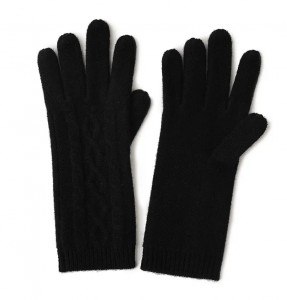 Winter Warm Thick And Fluffy Knitted Womens Cashmere Gloves With Cable Pattern