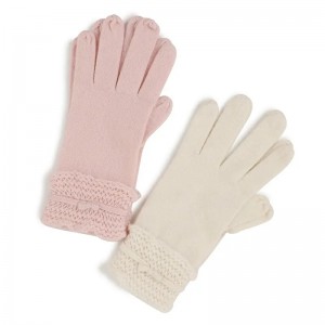 winter accessories women 100% cashmere gloves & mittens luxury fashion knitted warm pink full finger long gloves