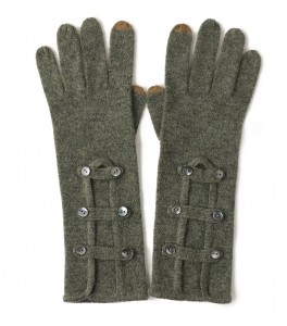 touch screen women winter warm knit long cashmere glove custom design full finger fashion 100% pure cashmere gloves with buttons