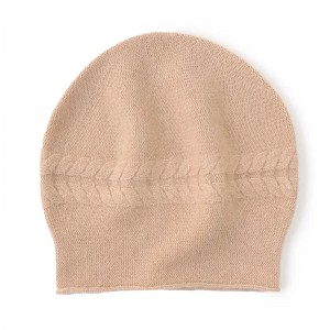 manufacturer wholesale custom winter hat rolled edge plain knitted 100% cashmere women thermal beanie cap