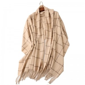 Wholesale Inner Mongolia pure color 100% cashmere scarf simple plaid 70*205cm shawl
