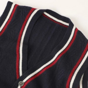 designer brand fashion cashmere knitted Men’s Sweaters vest custom sleeveless men cashmere cardigan sweater