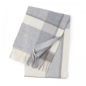 100% wool women long tassel check scarf custom women men cashmere winter scarves stoles shawl