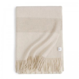 luxury fashion twill weave long tassel wool scarf winter women cashmere stripe poncho cape scarves shawl