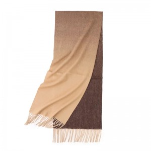 100% lambs wool gradient color autumn winter women scarf stoles custom tassel designer cashmere scarves shawl