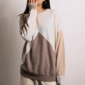inner mongolian100% cashmere plus size women’s sweater knitted jacquard ladies cashmere top pullover
