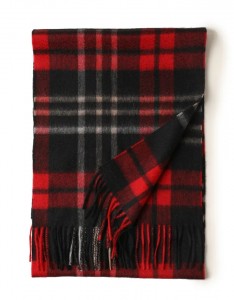 2021 winter women neck warmer check 100% cashmere scarf custom logo designer brand luxury men cashmere tartan scarves