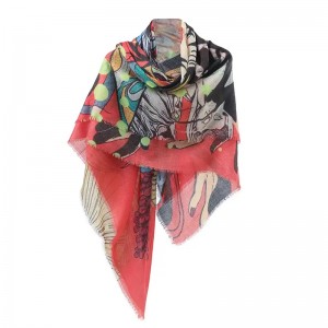 2022 new arrival 100% CASHMERE scarves shawl luxury fashion square ladies print scarf for women