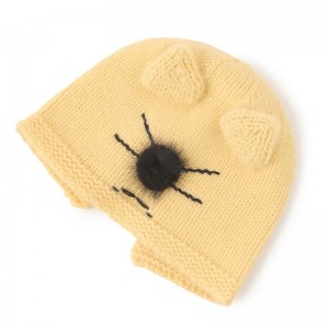 Baby 100% cashmere winter hat custom logo skin friendly soft baby kids plain knitted cashmere beanie hat