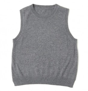 gray color sleeveless women’s sweaters 100% pure cashmere pullover