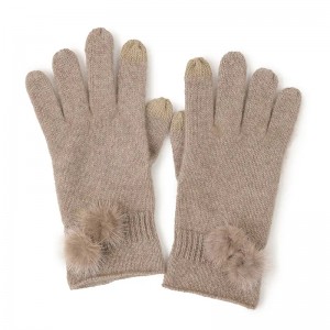 luxury fashion accessories women winter touch screen plain knitted cashmere gloves & mittens