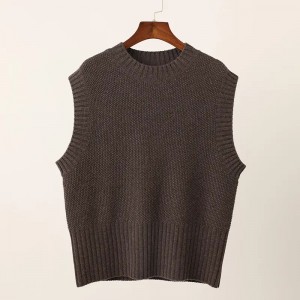 custom winter women knitted sleeveless cashmere pullover sweater ladies girls fashion warm knit top vest