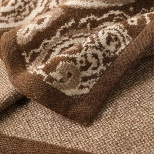 custom knitted cashmere blankets & throws luxury bed skin friendly jacquard winter travel home thermal blanket