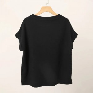 short sleeve crew neck knitted pure cashmere women’s sweater custom winter oversize girls ladies top cashmere pullover