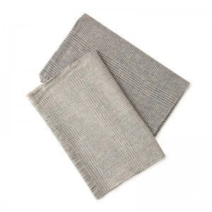 custom logo houndstooth 6.9% silk 51.1% cashmere 42% wool scarf winter women luxury fashion tartan scarves stoles