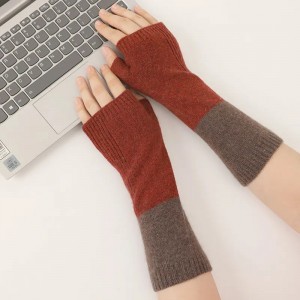 pure cashmere winter gloves plain color knitted fingerless women ladies warm fashion cashmere gloves & mittens