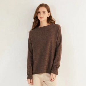 coffee color long sleeve christmas custom knitted sweater oversized winter collection women pullover