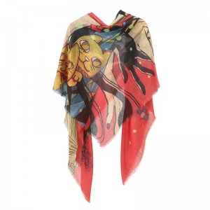 2022 new arrival 100% CASHMERE scarves shawl luxury fashion square ladies print scarf for women