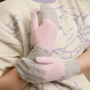 2022 new design ladies convertible Cashmere Gloves & Mittens winter luxury fashion knitted fingerless gloves
