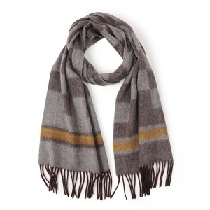 reversible check 100% cashmere women scarf long tassel winter ladies cashmere scarves stoles neck warmer