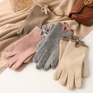 ladies full finger custom cute fashion thermal cashmere gloves warm winter fashion luxury hand knitted gloves for women