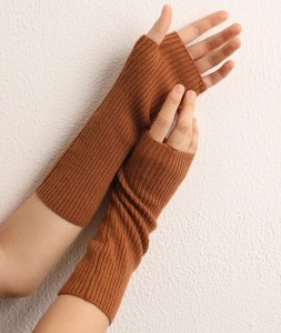 winter custom made OEM men ladies fingerless knitted 100% cashmere mittens plain rib cashmere custom cute warm gloves for women