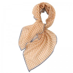 winter fashion accessories square check 100% wool scarf custom women warm multi color edge cashmere scarves shawl