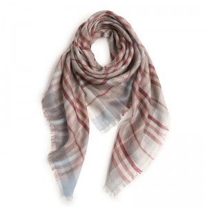 luxury fashion check square 100% cashmere women scarf short tassel winter ladies pashmina scarves shawl