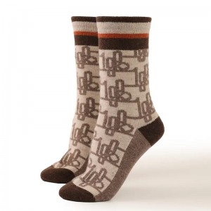 90% wool 10% Cashmere soft Bed Socks custom designer Winter warm women casual knitted jacquard cashmere socks