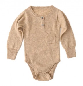 2021new arrival 100% pure cashmere baby romper plain color knitted kids clothes