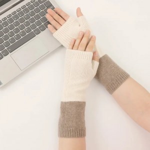 pure cashmere winter gloves plain color knitted fingerless women ladies warm fashion cashmere gloves & mittens