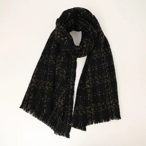 inner mongolia 100% wool scarves shawl stoles custom fashion weave check tassel winter wool scarf
