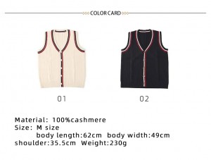 designer brand fashion cashmere knitted Men’s Sweaters vest custom sleeveless men cashmere cardigan sweater